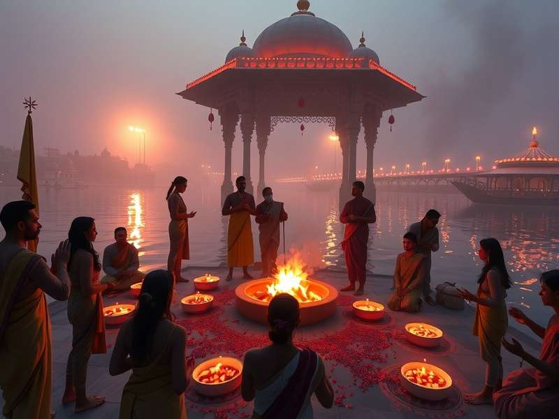 Puja Ganges Spectacle Game Visual - Spiritual Gaming Experience